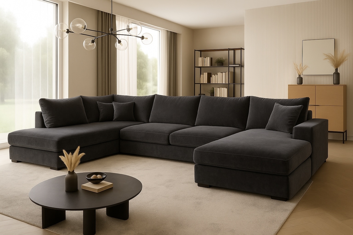 Ecksofa FABIO 328x182 cm mit Schlaffunktion, Bonellfederkern und Bettkasten Bild 1