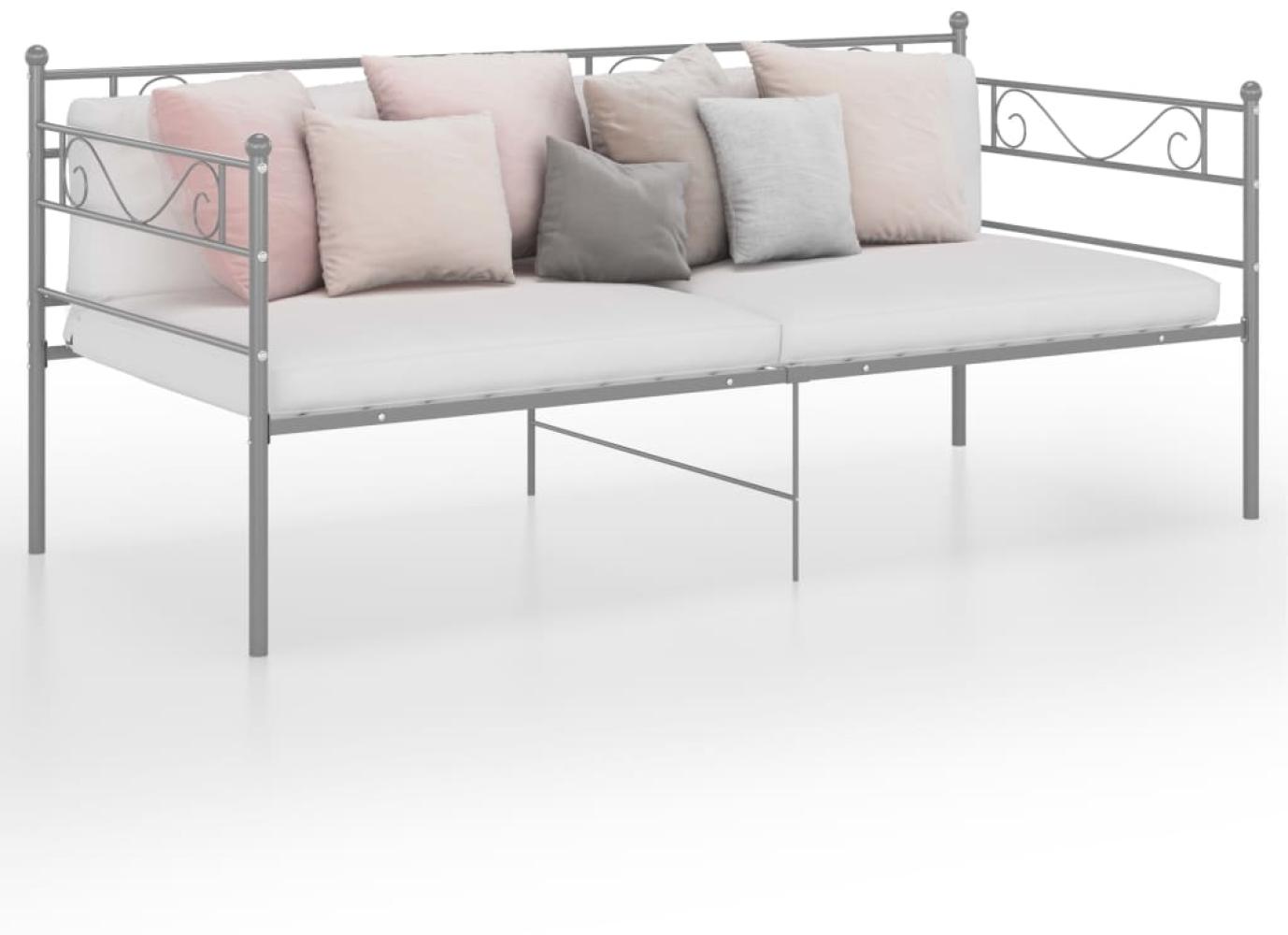 Schlafsofa Bettgestell Grau Metall 90x200 cm [324769] Bild 1