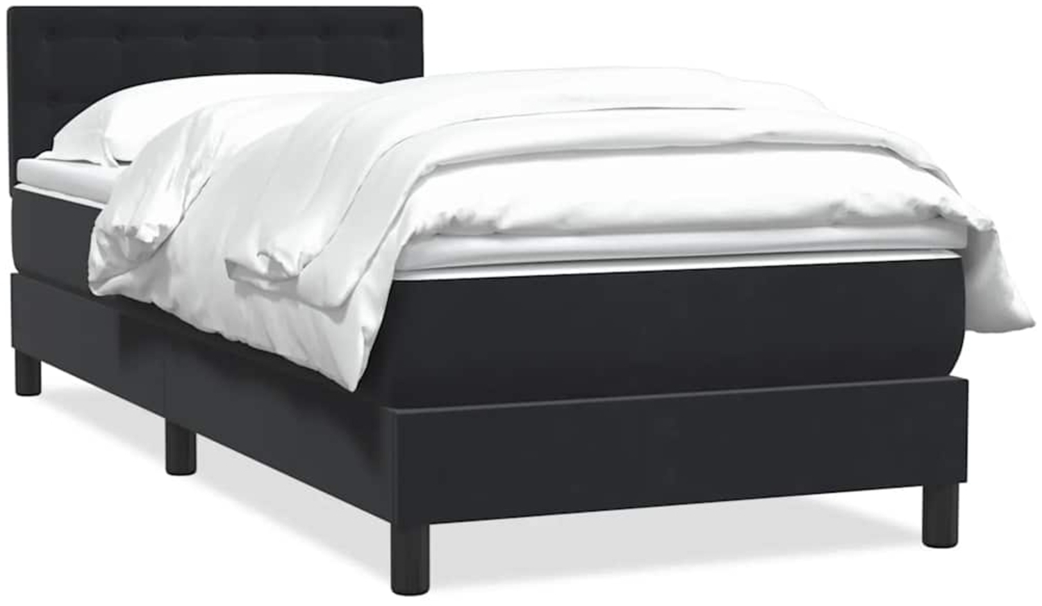 vidaXL Boxspringbett mit Matratze Schwarz 90x210 cm Samt 3316577 Bild 1