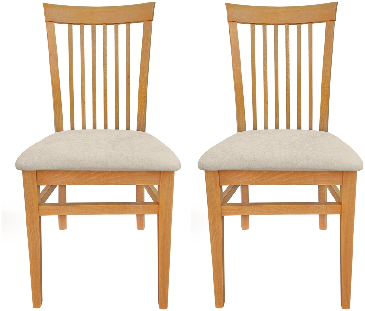 2er Set Eleganter Holzstuhl mit Sprossen als Küchenstuhl V-90. 72B-72 Bild 1