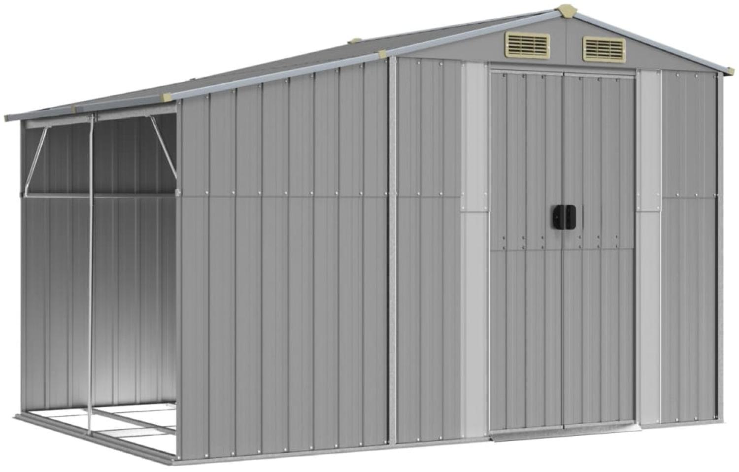 vidaXL Gerätehaus Grau 277x192,5x179 cm Verzinkter Stahl 3188289 Bild 1