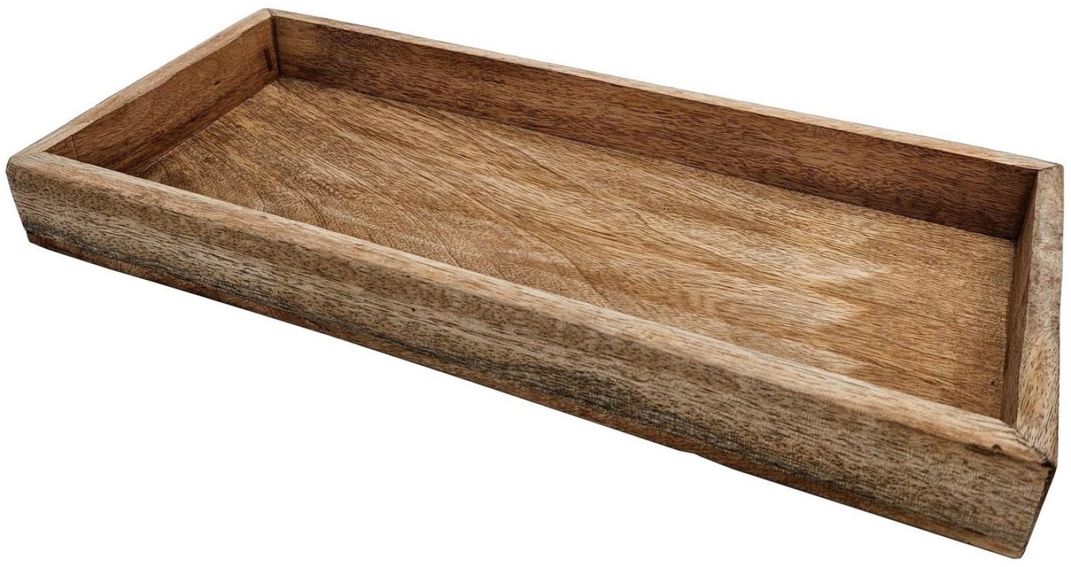 Meinposten Dekotablett Tablett Mangoholz Dekotablett Holztablett 40 x 18 cm (1 St) Bild 1