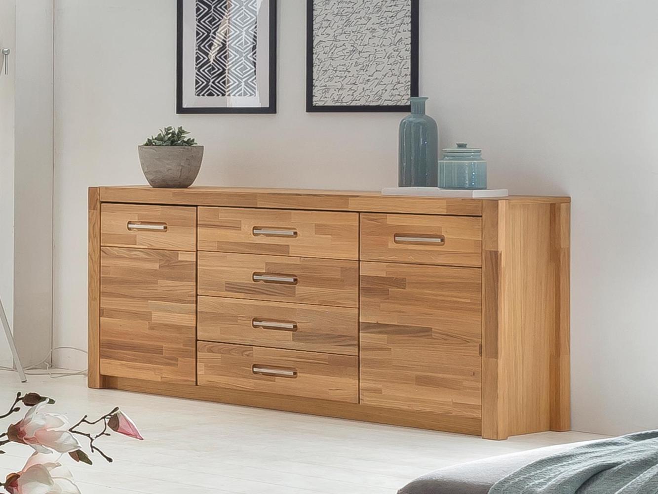 Sideboard >Leduc II< in Wildeiche aus Metall - 163x78x40cm (BxHxT) Bild 1