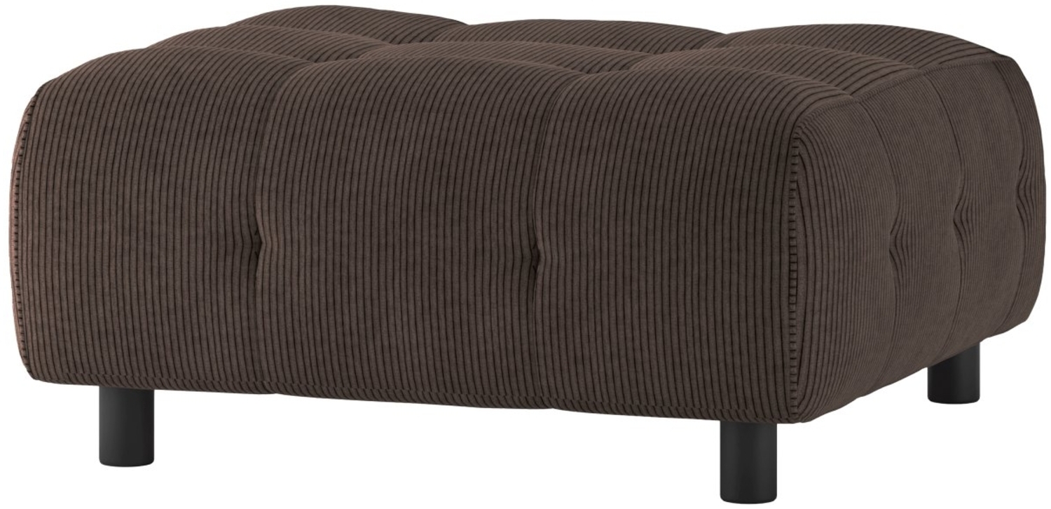 Hocker Louis aus Rippstoff, Braun Bild 1