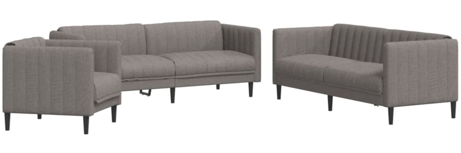 vidaXL 3-tlg. Sofagarnitur Taupe Stoff 3209234 Bild 1