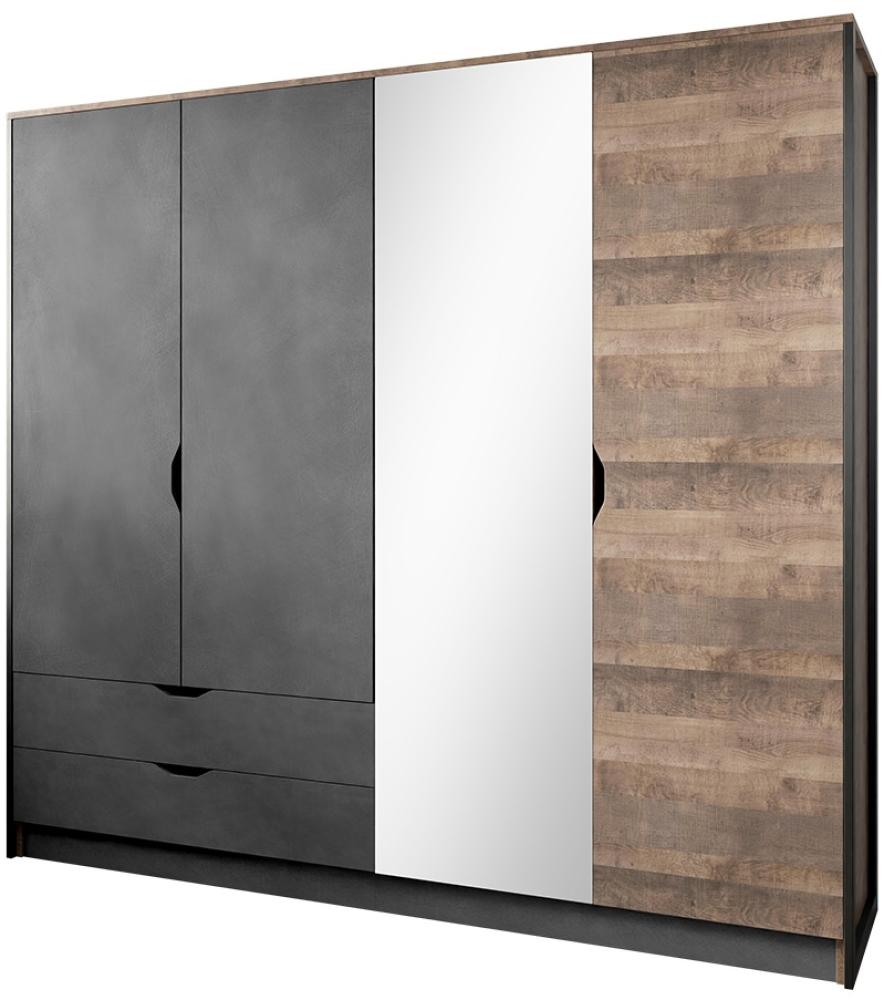 Kleiderschrank 220 Arnila F, Farbe: Sand Grange Eiche / Matera Bild 1