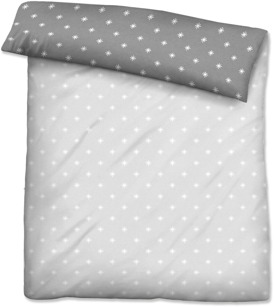 biberna Mako-Satin Bettbezug Mix & Match 0636046 STERNE 1x 200x200 cm, taupe, sturmgrau, 1x 155x200 cm Bild 1