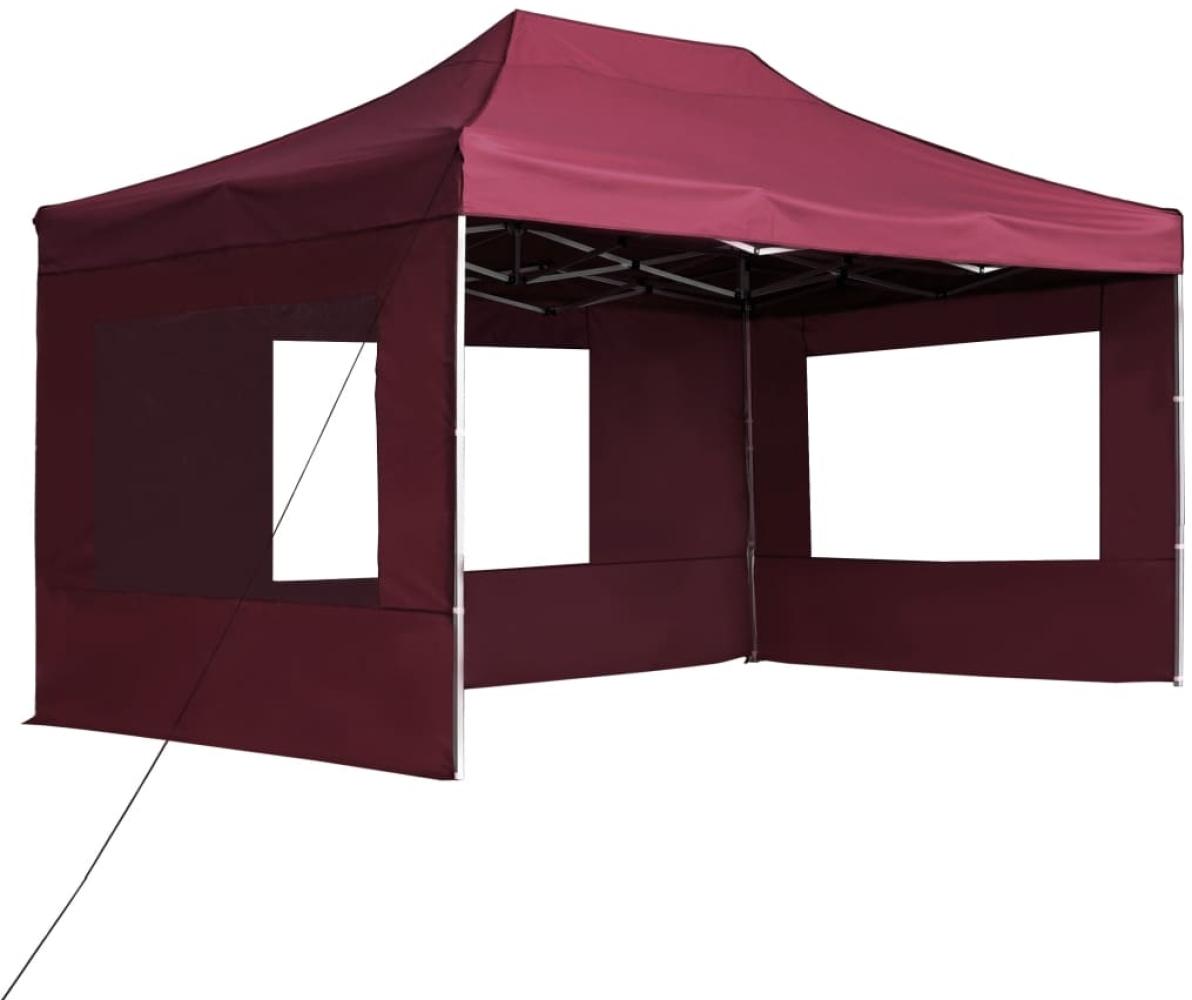 vidaXL Profi-Partyzelt Faltbar mit Wänden Aluminium 4,5×3m Weinrot 45499 Bild 1