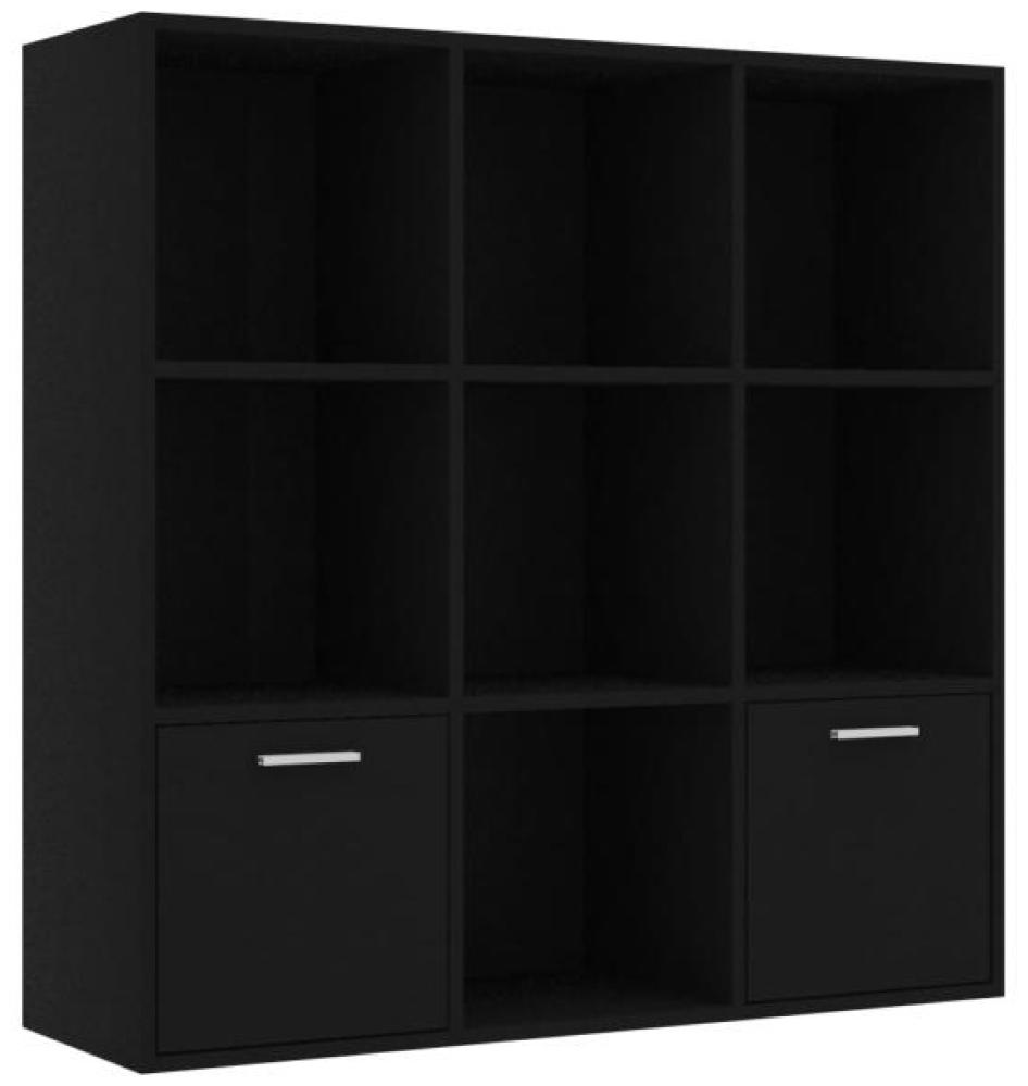 vidaXL Bücherregal Schwarz 98 x 30 x 98 cm Spanplatte [801117] Bild 1