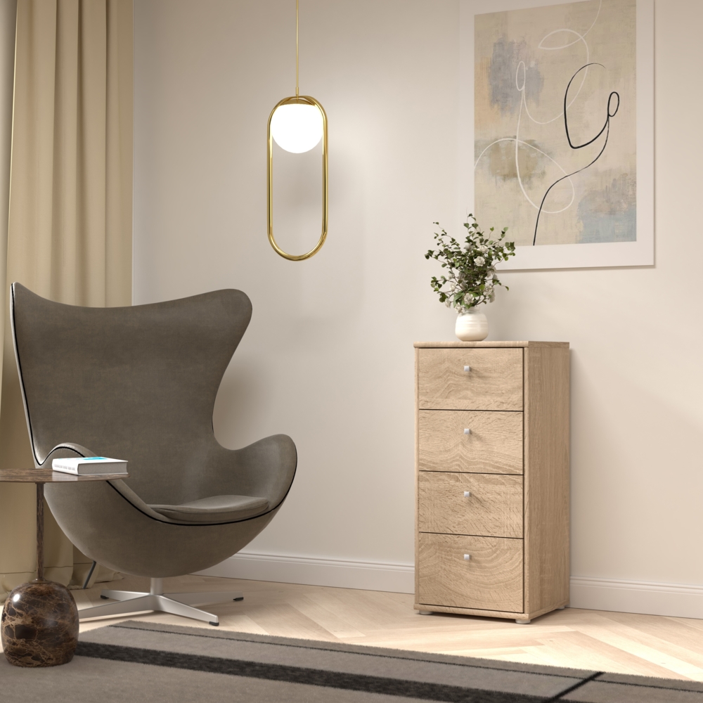 FORTE Tempra2 Kommode, Holzwerkstoff, Beige, 38,6 x 85,5 x 34,8 cm Bild 1