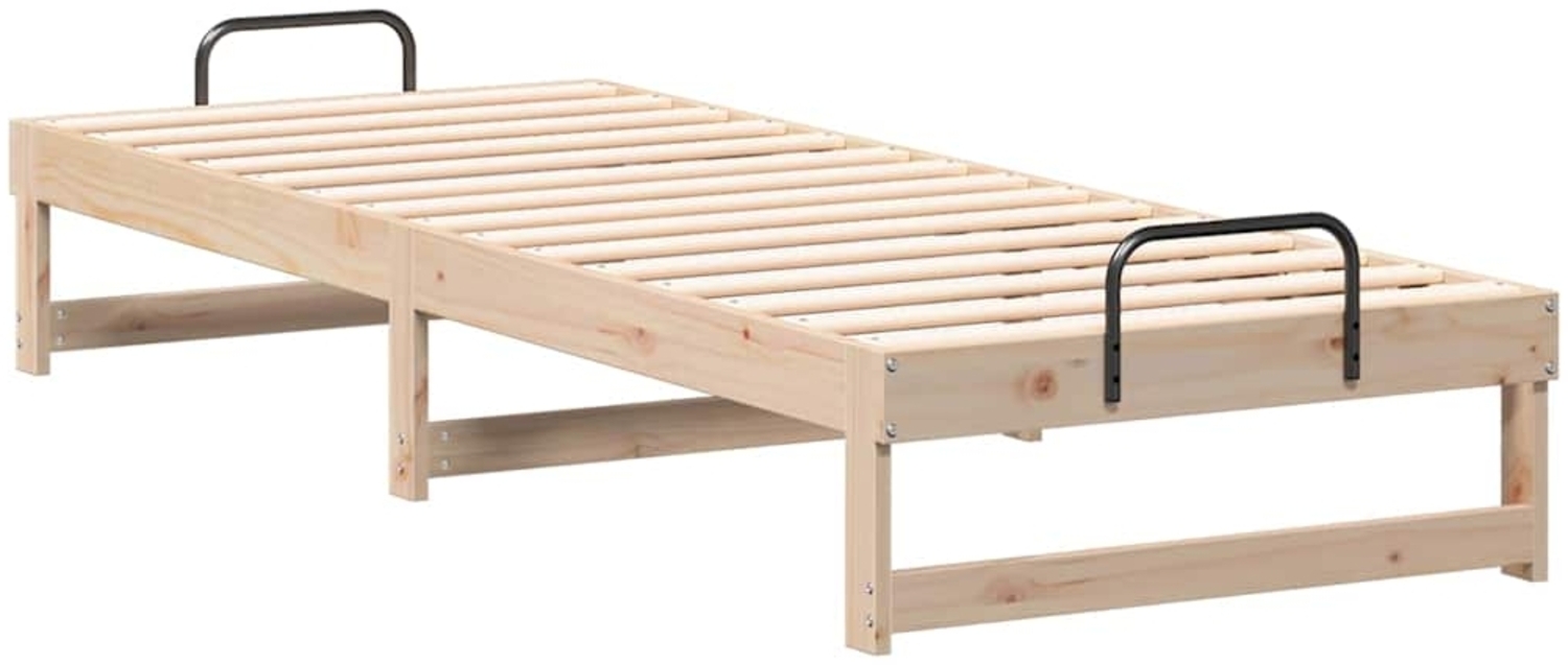 vidaXL Bettrahmen Braun 90 x 210 cm Massives Kiefernholz 873160 Bild 1