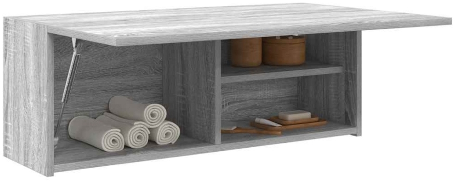 Bad-Wandschrank Grau Sonoma 80 x 25 x 30 cm Holzwerkstoff Bild 1