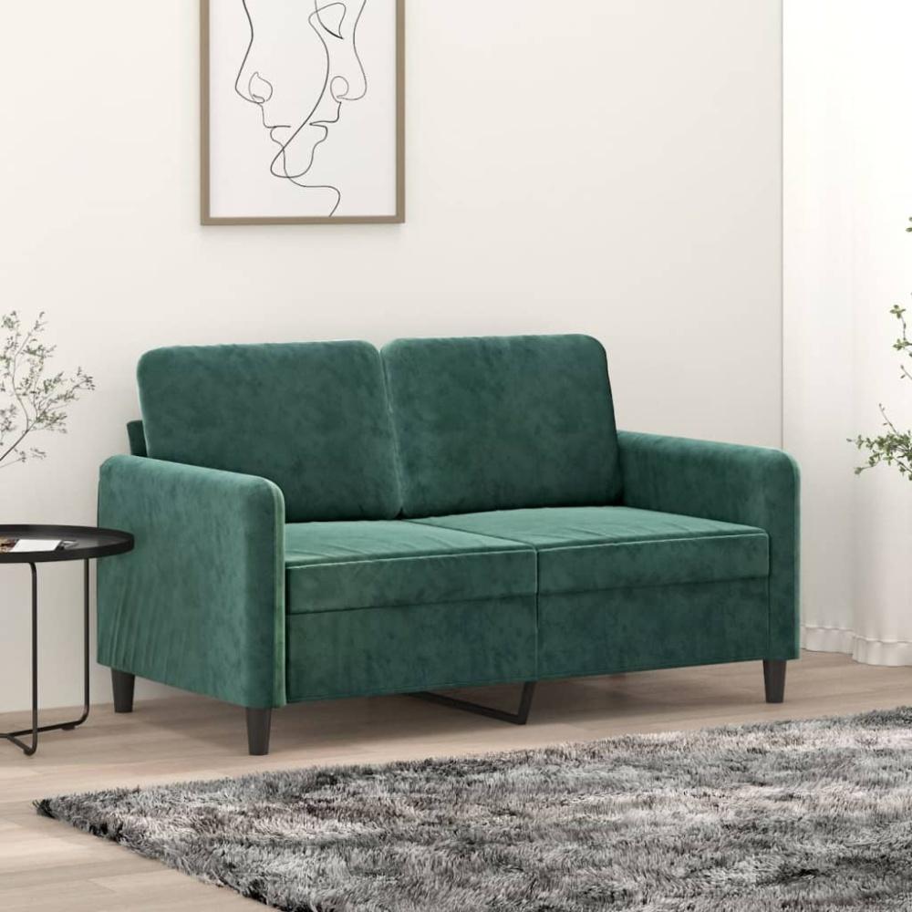 vidaXL 2-Sitzer-Sofa Dunkelgrün 120 cm Samt Bild 1