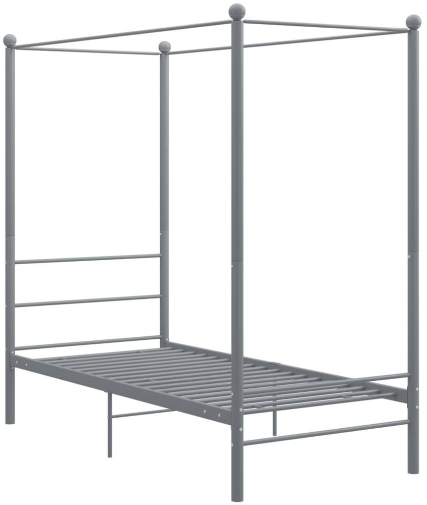 vidaXL Himmelbett Grau Metall 90x200 cm 325053 Bild 1