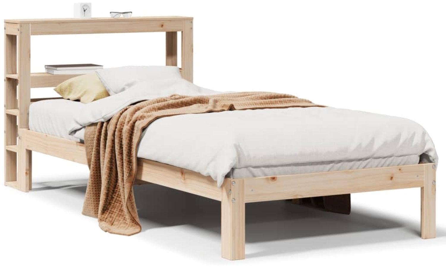 vidaXL Bettgestell mit Kopfteil ohne Matratze 75x190 cm 3306031 Bild 1