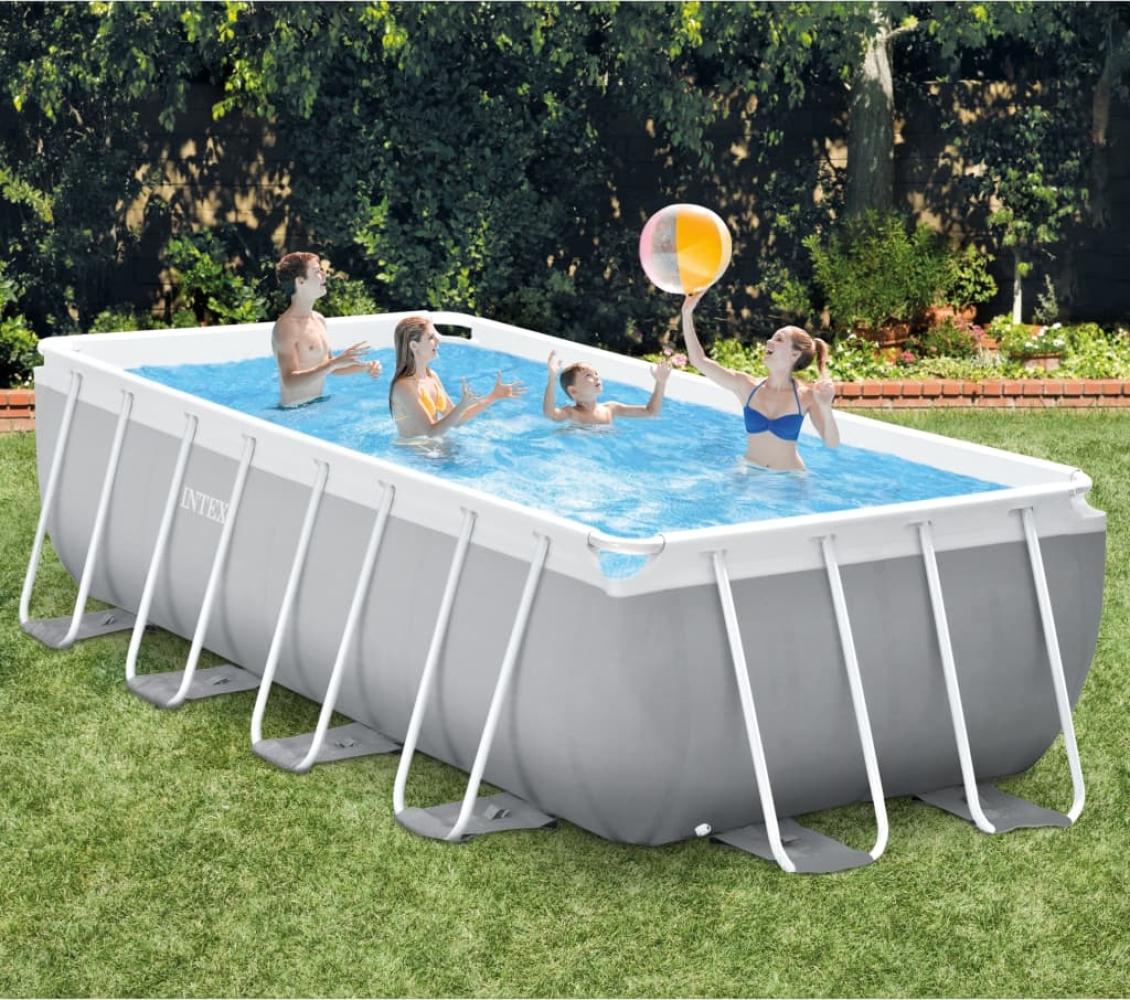 Intex 'Frame Swimming Pool Set Prism Quadra IV', grau, 488 x 244 x 107 cm, inkl. Kartuschenfilteranlage Bild 1