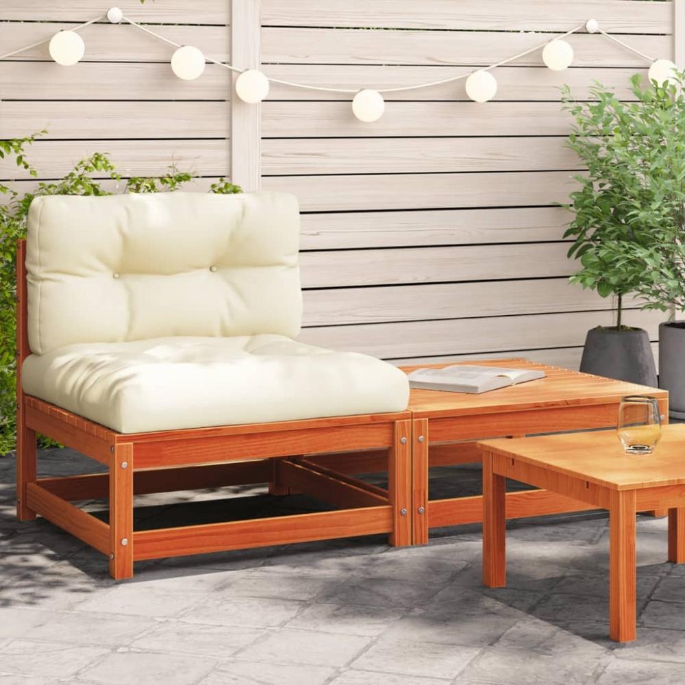 vidaXL Gartensofa ohne Armlehnen mit Kissen und Hocker 838138 Bild 1