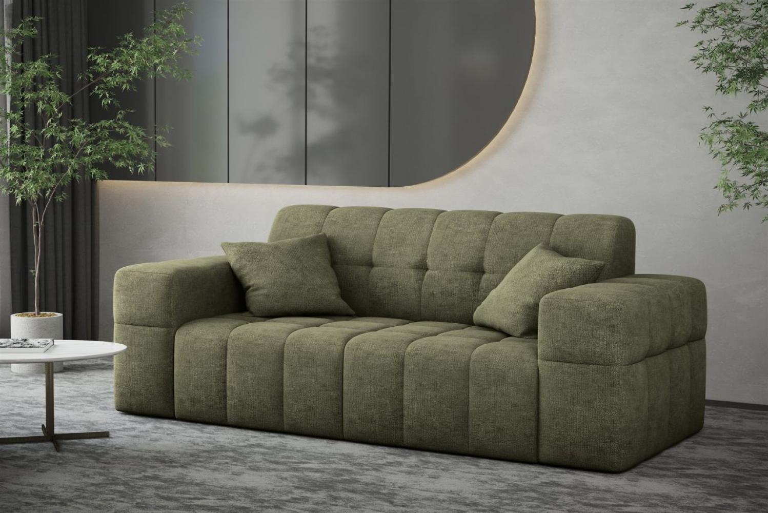 Sofa Designersofa NANCY 2-Sitzer in Stoff Perfekt Harmony Olivgrün Bild 1