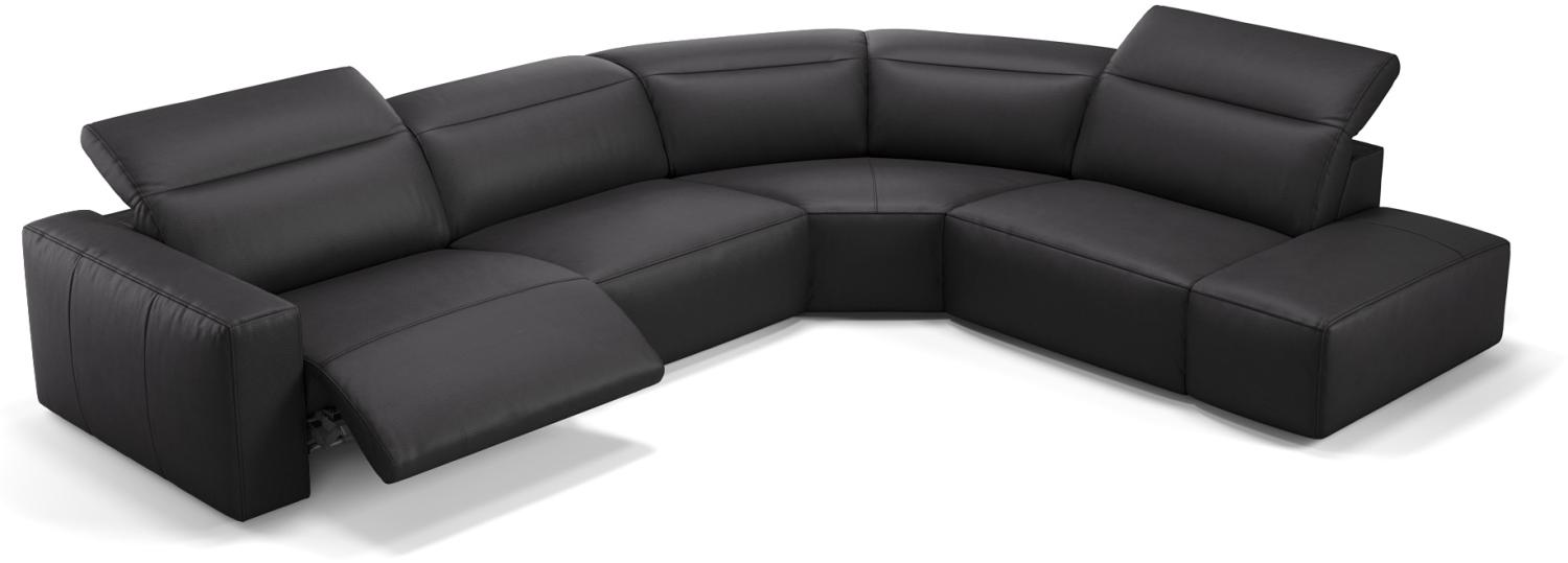 Sofanella Sofalandschaft LENOLA Ledercouch Echtleder Big Sofa in Schwarz S: 302 Breite x 109 Tiefe Bild 1