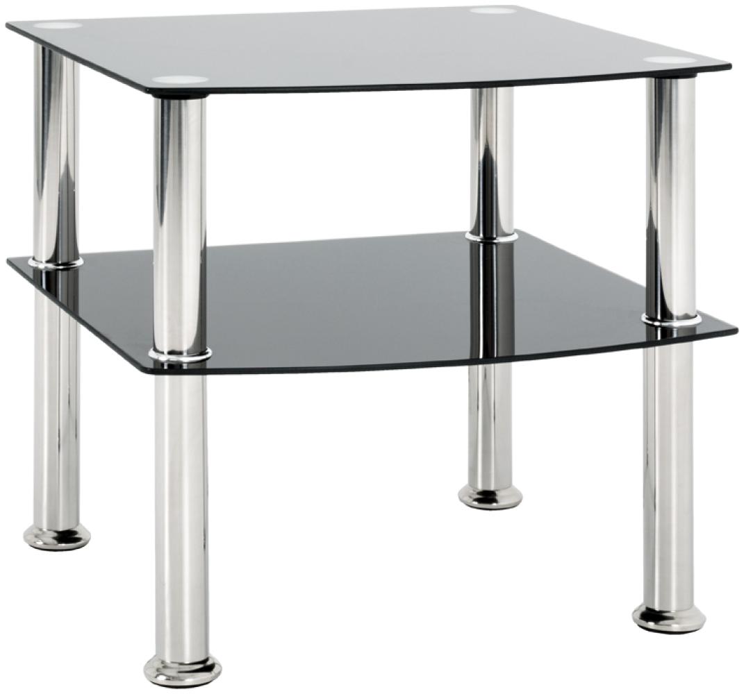 Beistelltisch in Edelstahl-schwarz aus Edelstahl, Glas 5mm - 45x44x45cm (BxHxT) Bild 1