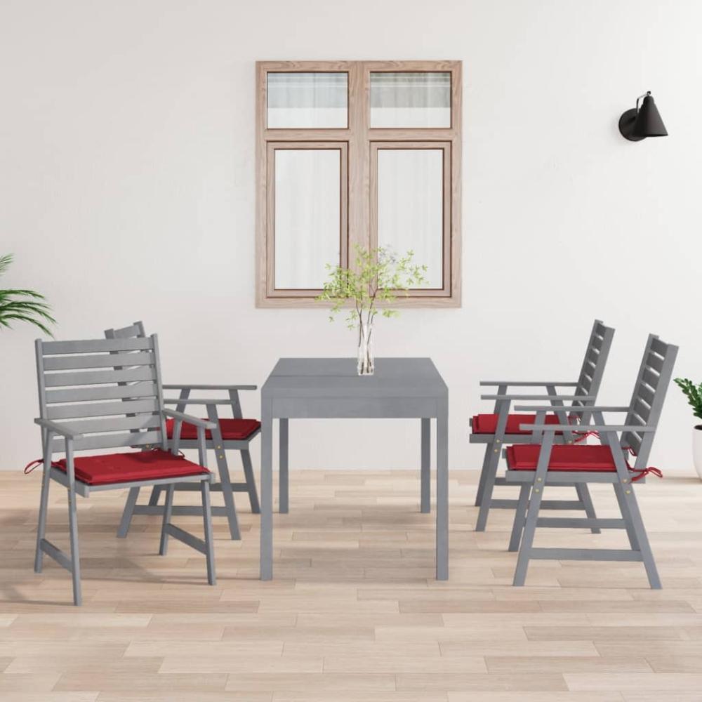 vidaXL Garten-Essstühle mit Kissen 4 Stk. Massivholz Akazie 3078410 Bild 1