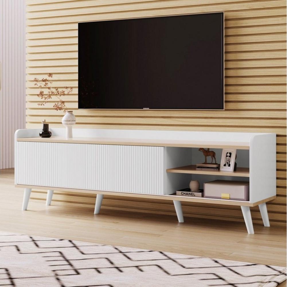 HAUSS SPLOE TV-Schrank TV-Schrank Fernsehtisch TV Board TV- Lowboard (H58/L160/T40 cm) mit zwei Schubladen, Fernsehtisch TV Board Bild 1