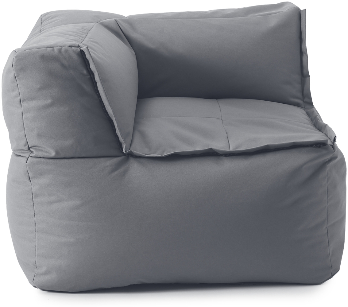 Lumaland Sitzsack-Sofa, Polyester, Grau, Eckteil (81x81x70 cm) Bild 1