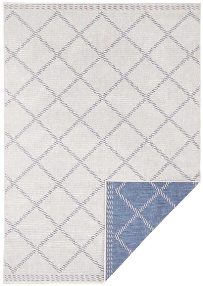 In- & Outdoor Wendeteppich Corsica Blau Creme - 120x170x0,5cm Bild 1