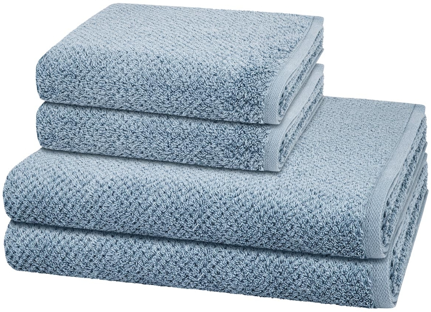 Cawö Pure 4 tlg. Frottier-Set - 2 X Handtuch (50 X 100cm), 2 X Duschtuch (80 X 150cm) - 494 g/m2 - Sea Bild 1