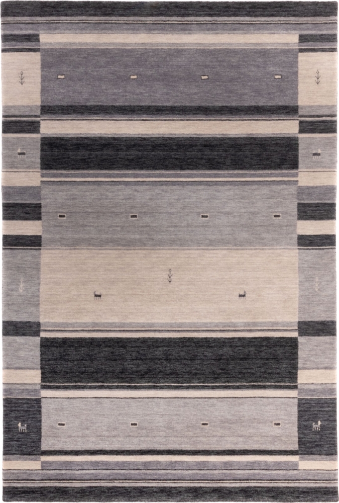 Morgenland Gabbeh Teppich - Indus - Dubai - rechteckig - 350 x 250 - Grau Bild 1
