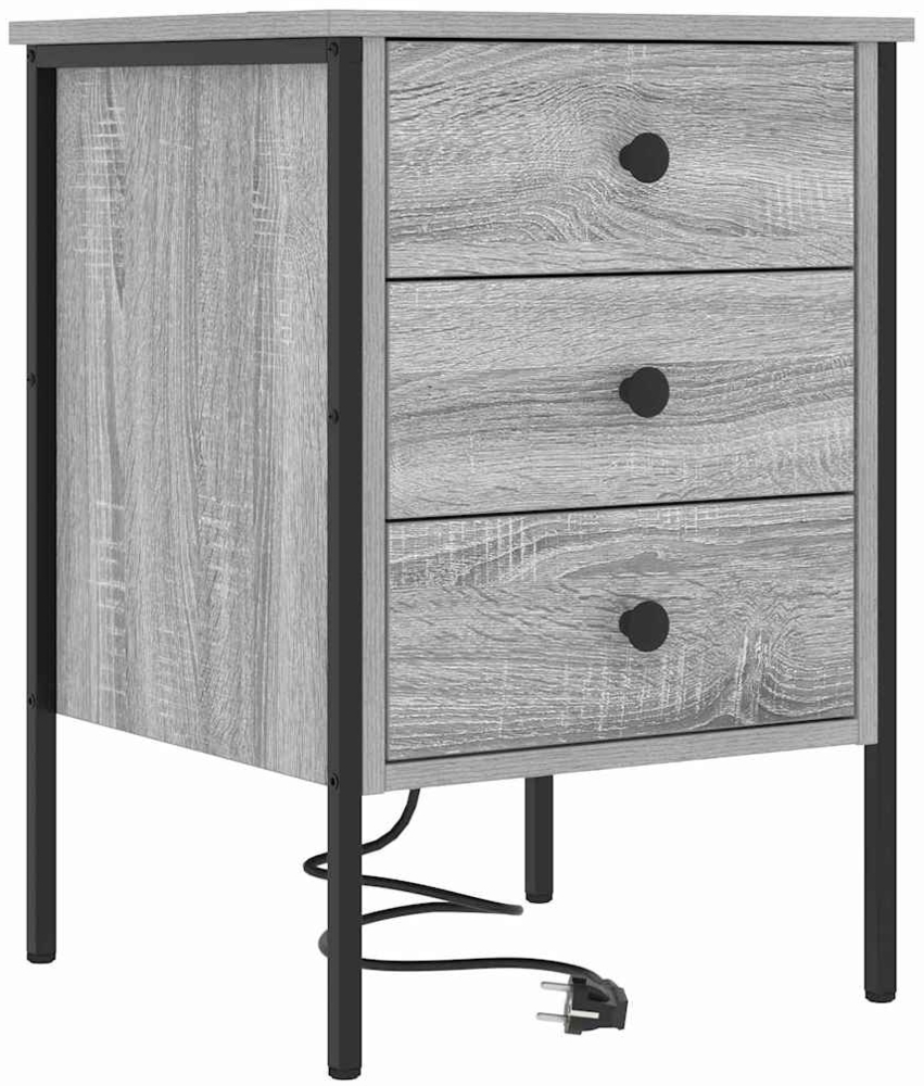 vidaXL Nachttisch, Holzwerkstoff Grau Sonoma, 42 x 41 x 61 cm Bild 1