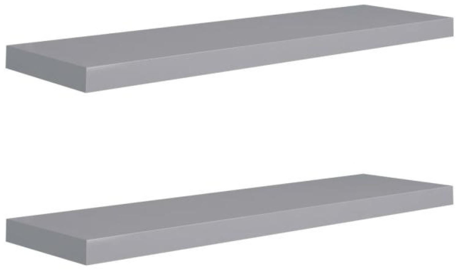 vidaXL Schwebende Wandregale 2 Stk. Grau 90x23,5x3,8cm MDF 323860 Bild 1