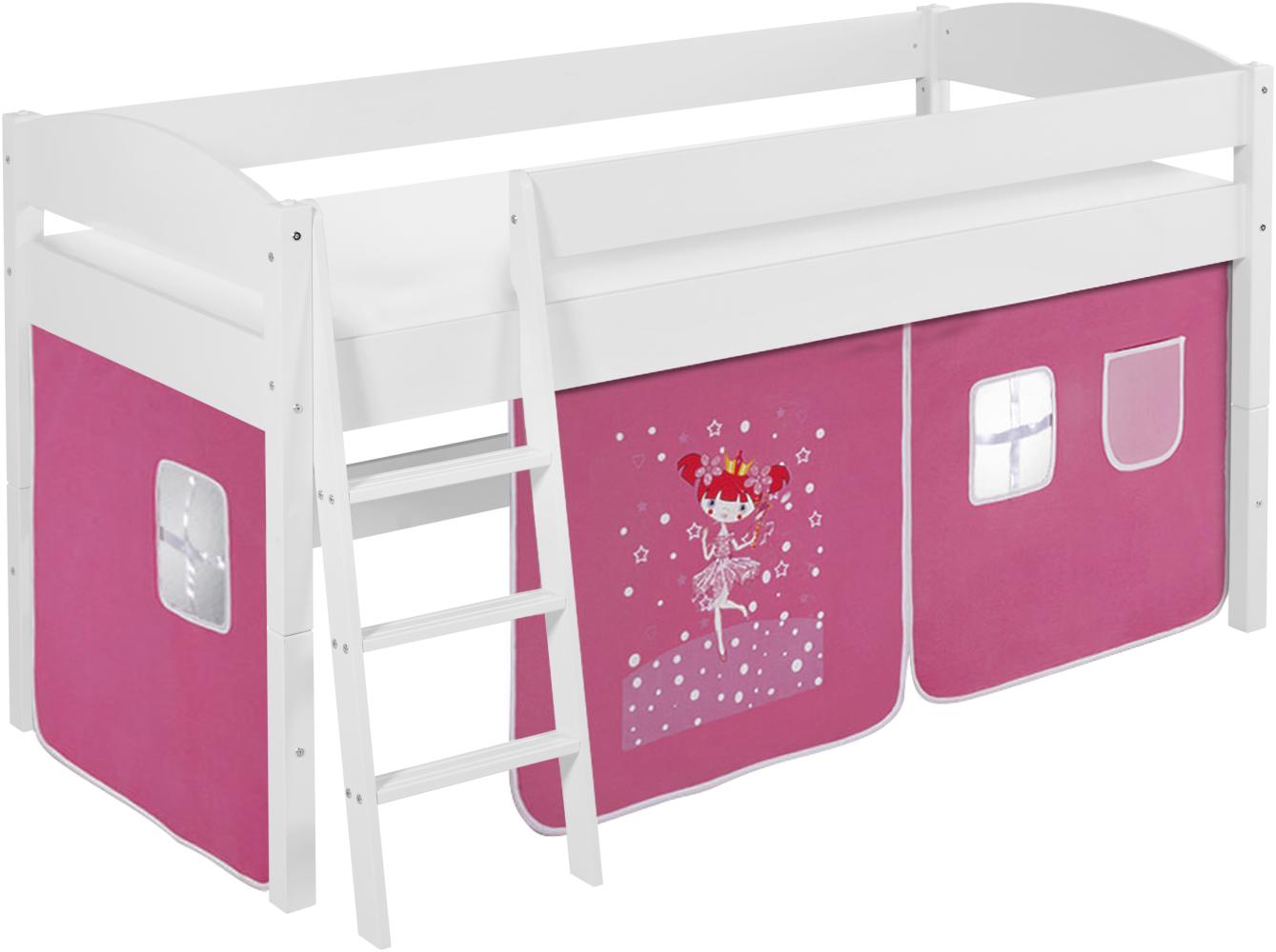 Lilokids 'Ida 4105' Spielbett 90 x 200 cm, Zauberfee, Kiefer massiv, mit Vorhang Bild 1