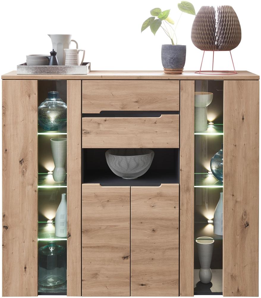 Highboard MEMPHIS Artisan Eiche Graphit Nachbildung Bild 1