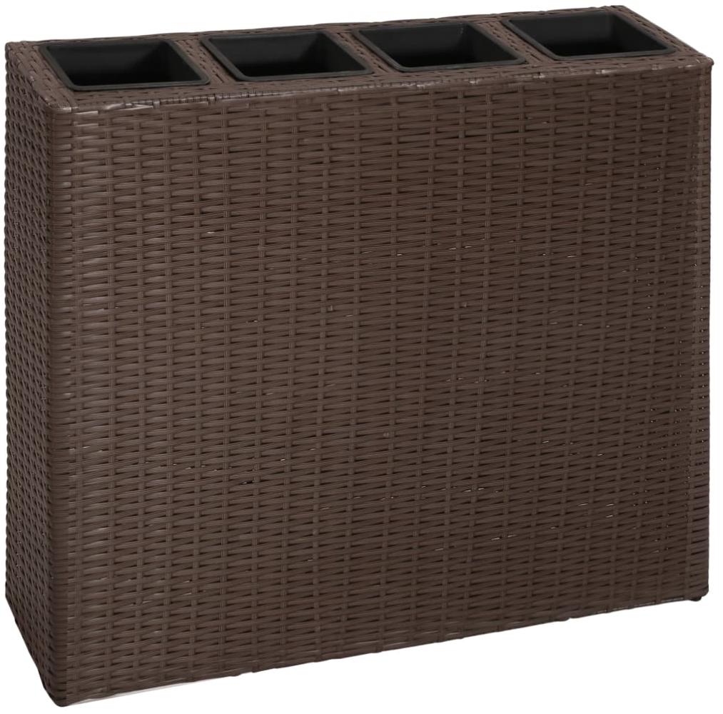 vidaXL Garten-Hochbeet mit 4 Töpfen Poly Rattan Braun 41085 Bild 1