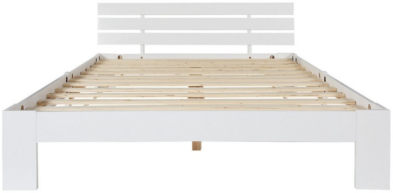 Blusmart Massivholzbett Klassisches Doppelbett aus Holz, (Massivholz mit Kopfteil, Lattenrost 200x140 cm), hochwertiges Kiefernholz Bild 1