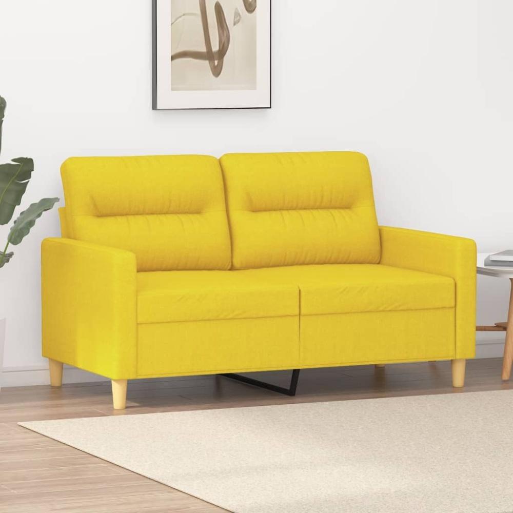 vidaXL 2-Sitzer-Sofa Hellgelb 120 cm Stoff 359232 Bild 1