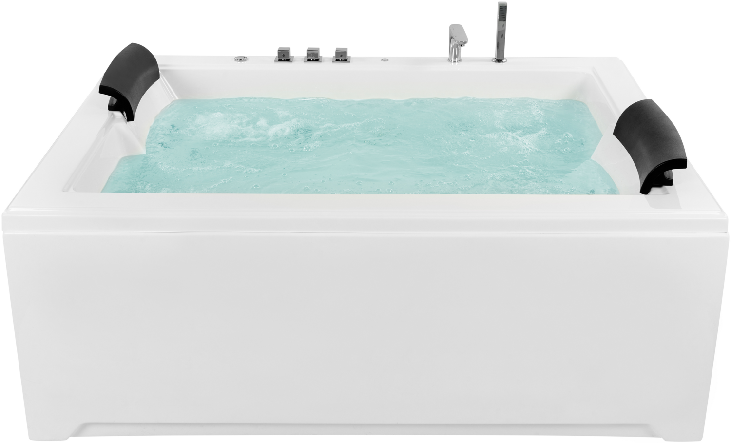 Whirlpool Badewanne weiß mit LED rechteckig 183 x 142 cm SALAMANCA Bild 1