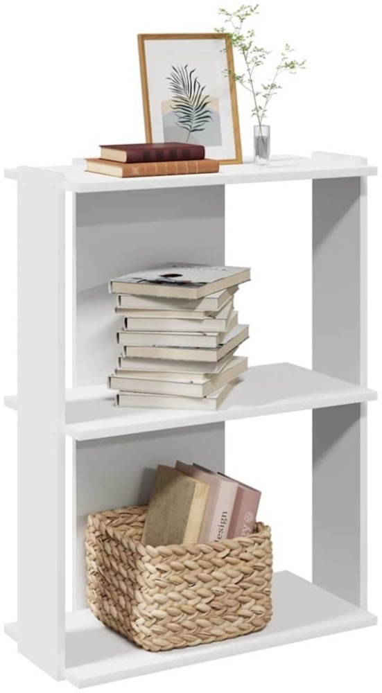 vidaXL Bücherregal 3 Böden Weiß 60x30x80 cm Holzwerkstoff Bild 1