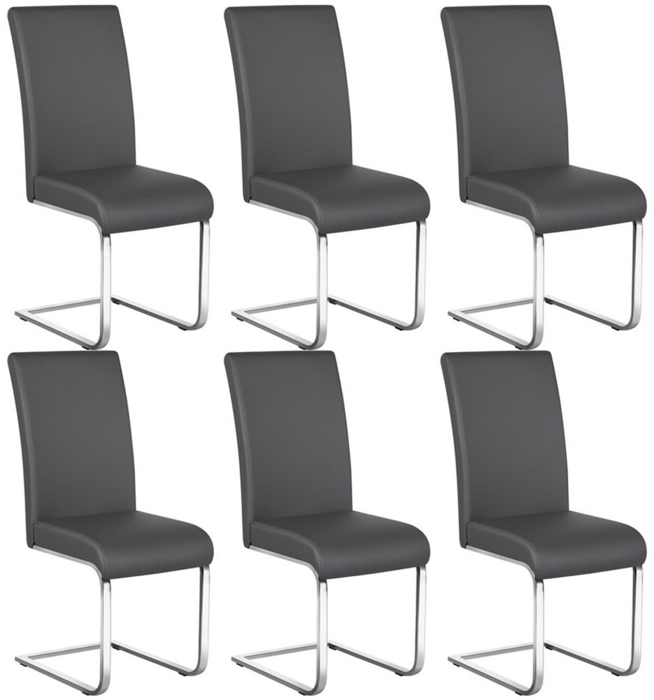 Yaheetech Esszimmerstuhl 2/4/6-er Küchenstuhl (6 St), Schwinger Polsterstuhl mit Ergonomischer Rückenlehne & Metallbeine Bild 1