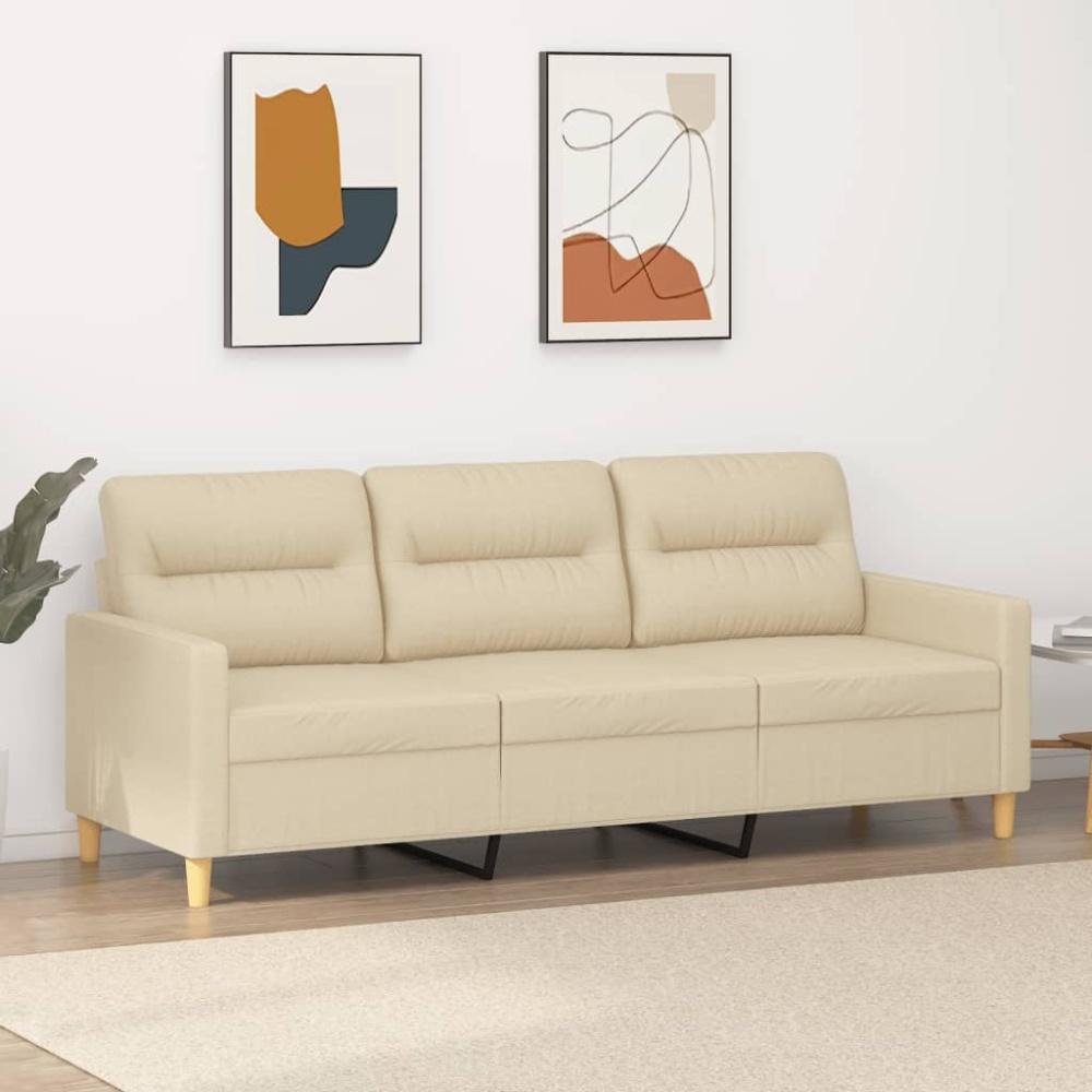 vidaXL 3-Sitzer-Sofa Creme 180 cm Stoff 359245 Bild 1