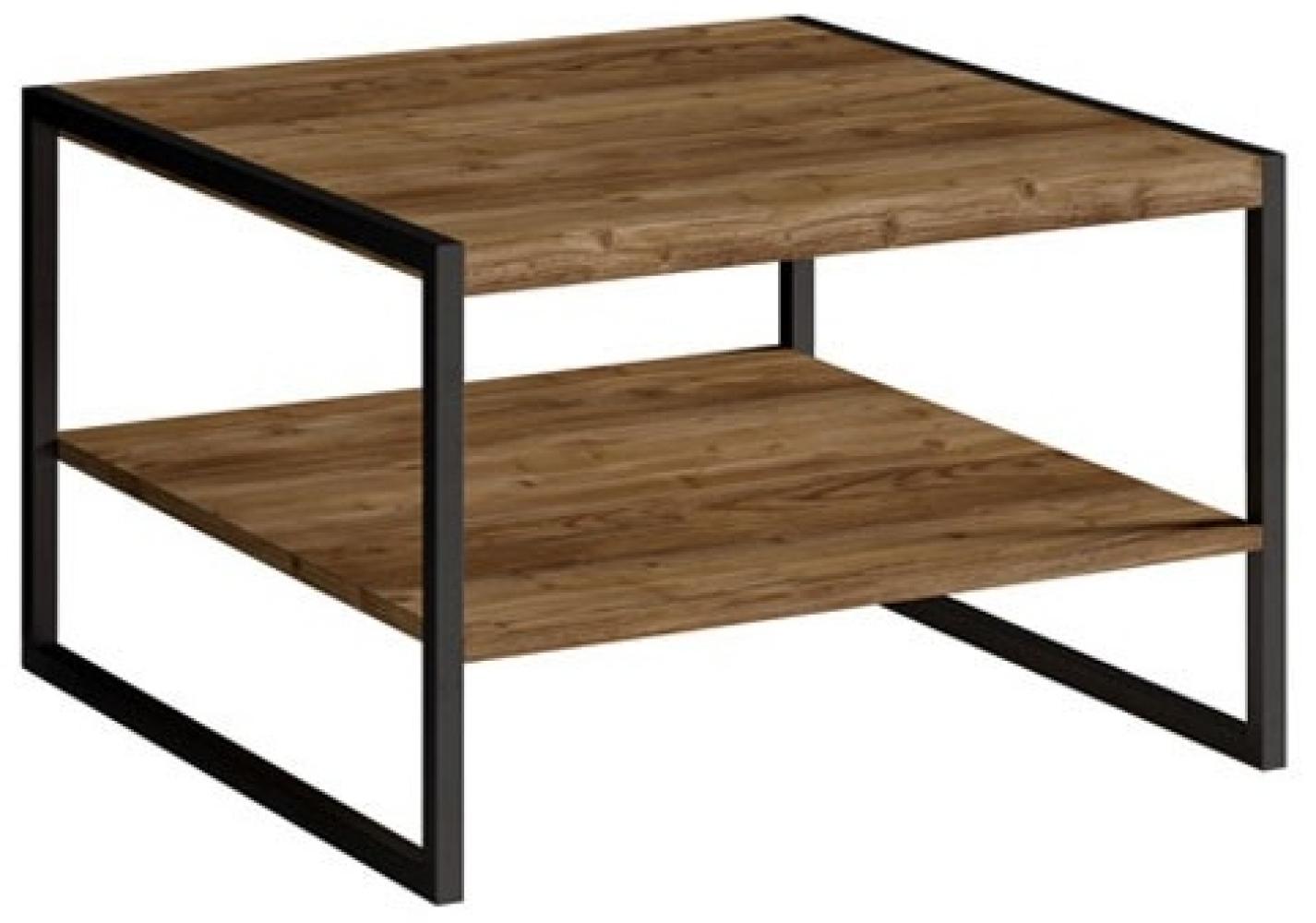 Couchtisch "Tarabo" Wohnzimmertisch 65x65 cm appenzeller fichte schwarz Industrial-Design Bild 1