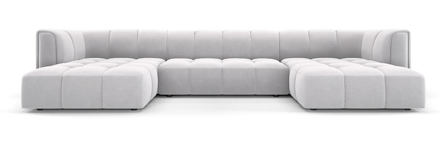 Micadoni Panorama Sofa Serena 5-Sitzer Samtstoff Silber Bild 1