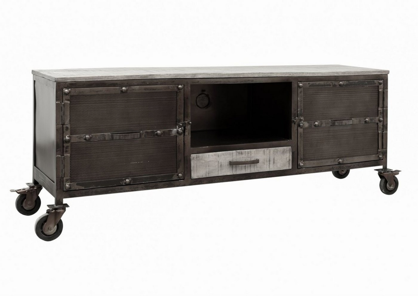 Massivmoebel24 TV-Board (TV-Board Mango 150x40x60 grau lackiert HEAVY INDUSTRY #119) Bild 1