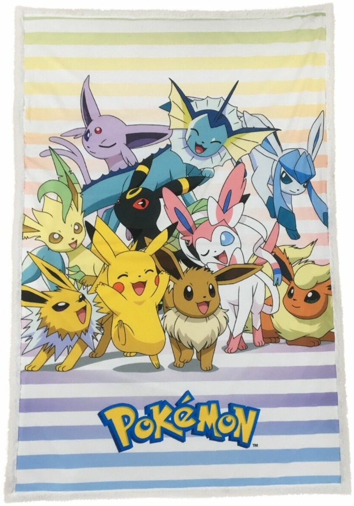 Pokemon Tagesdecke Bettdecke Fleecedecke Kuschelige Sherpa-Decke, 150x100 cm Bild 1