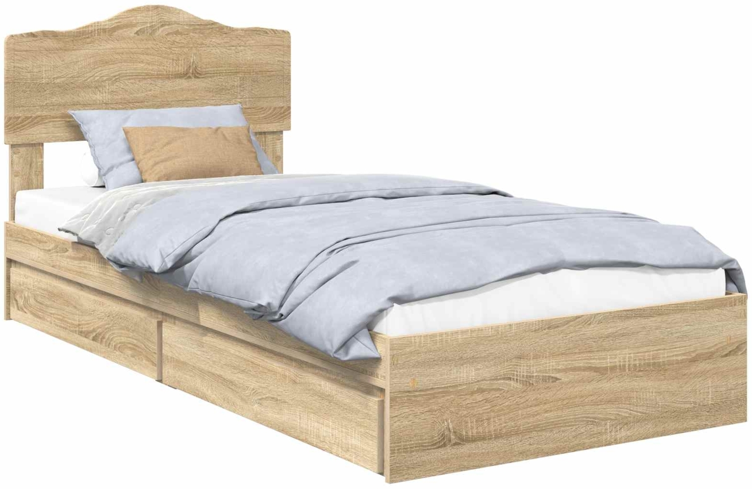 vidaXL Aufbewahrungsbett Sonoma-Eiche 90x190 cm Holzwerkstoff 3413140 Bild 1