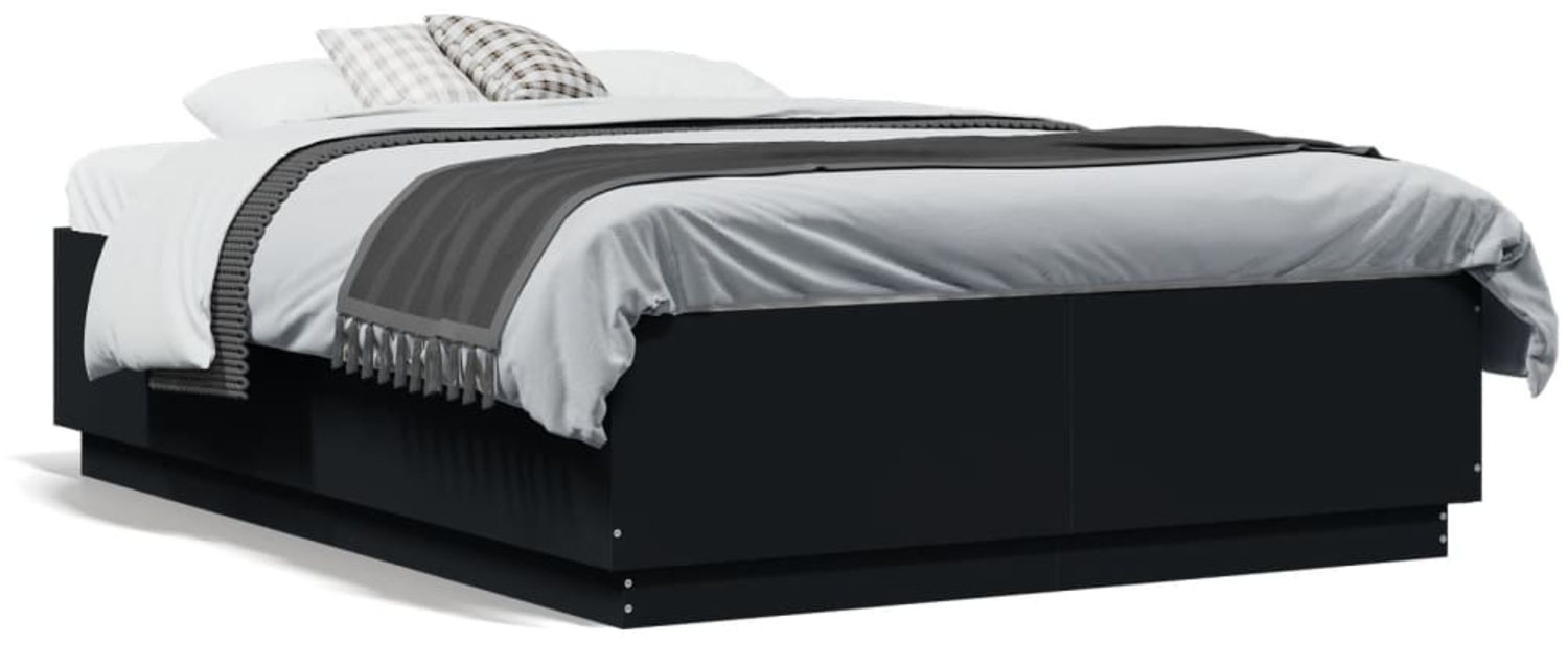 vidaXL Bettgestell Schwarz 135x190 cm Holzwerkstoff 3209738 Bild 1