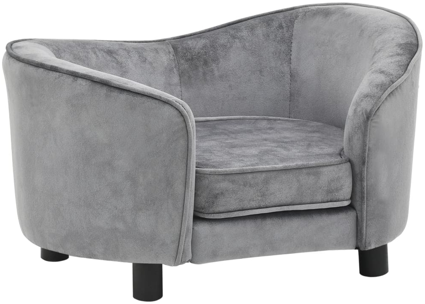 vidaXL Hundesofa, Grau, Plüsch, 40 x 49 x 69 cm Bild 1