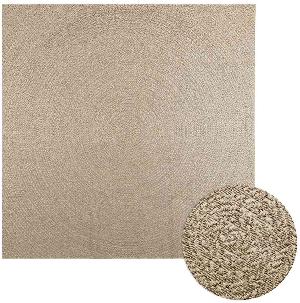 Teppich ZIZUR Beige 240x240 cm Jute-Optik Indoor und Outdoor 4010412 Bild 1