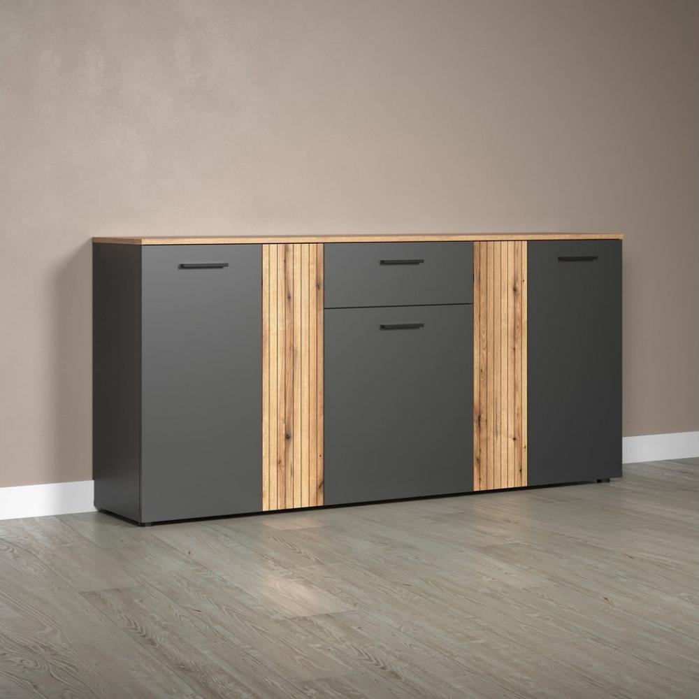 INOSIGN Kommode Estepona, Sideboard mit anpassbaren Türen mit Rillen-Optik Bild 1